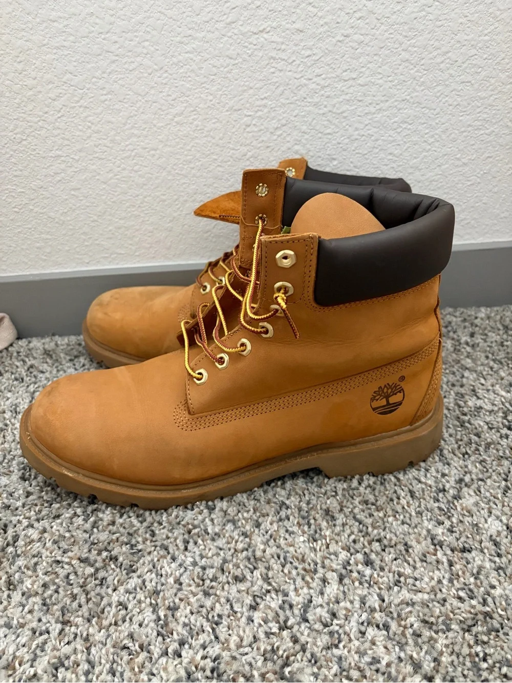 Timberland Wheat Nubuck Men's 6-Inch Boots with Black Collar